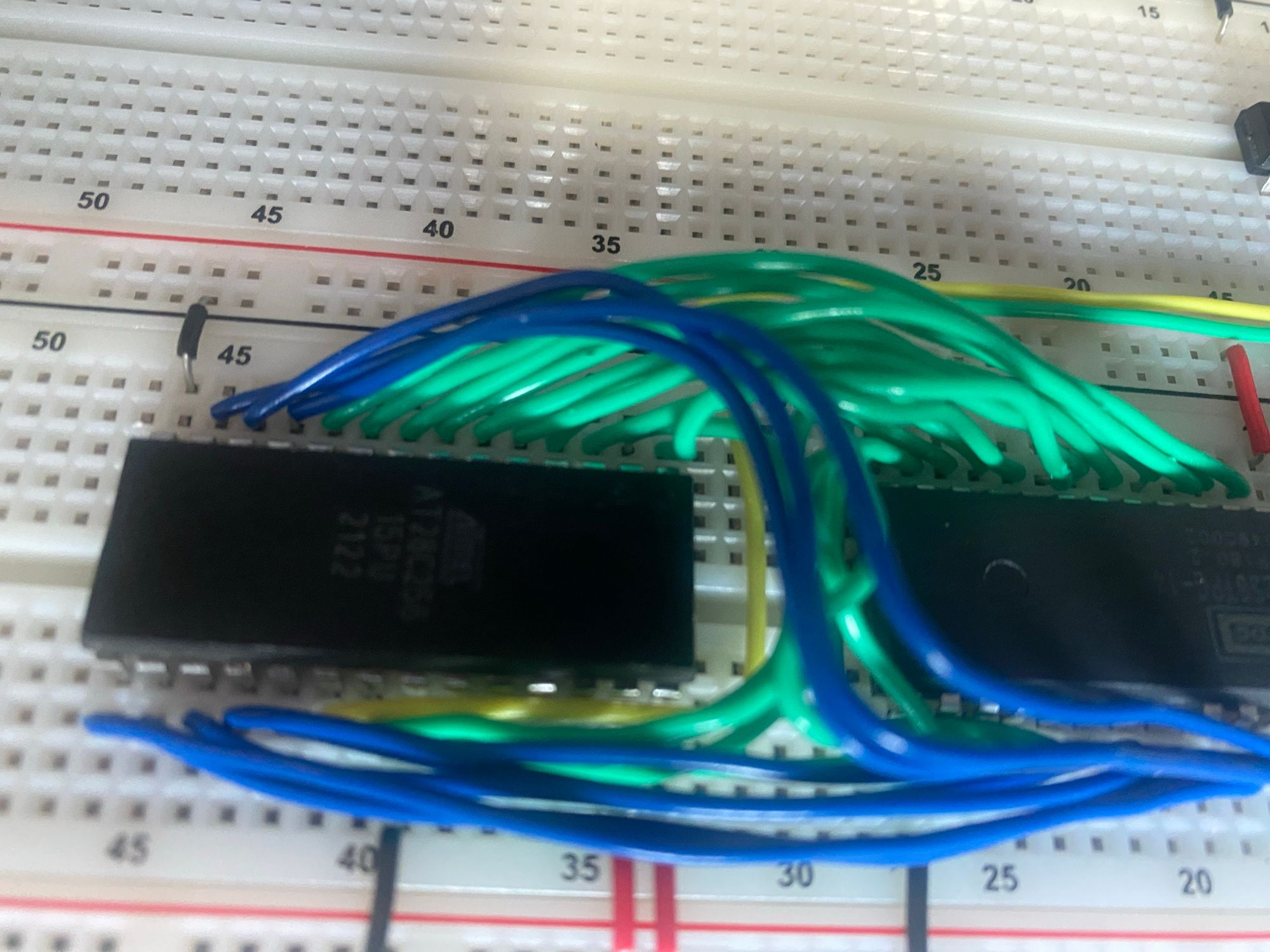 Close-up of ROM wiring