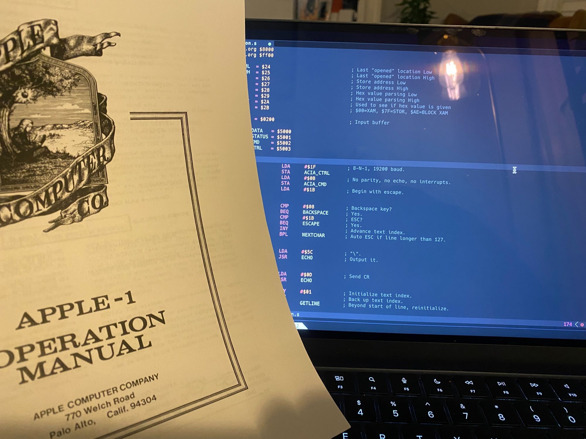 Apple 1 Manual open to a page